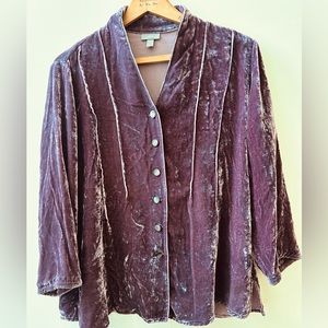 J Jill MP velvet like button front cardigan